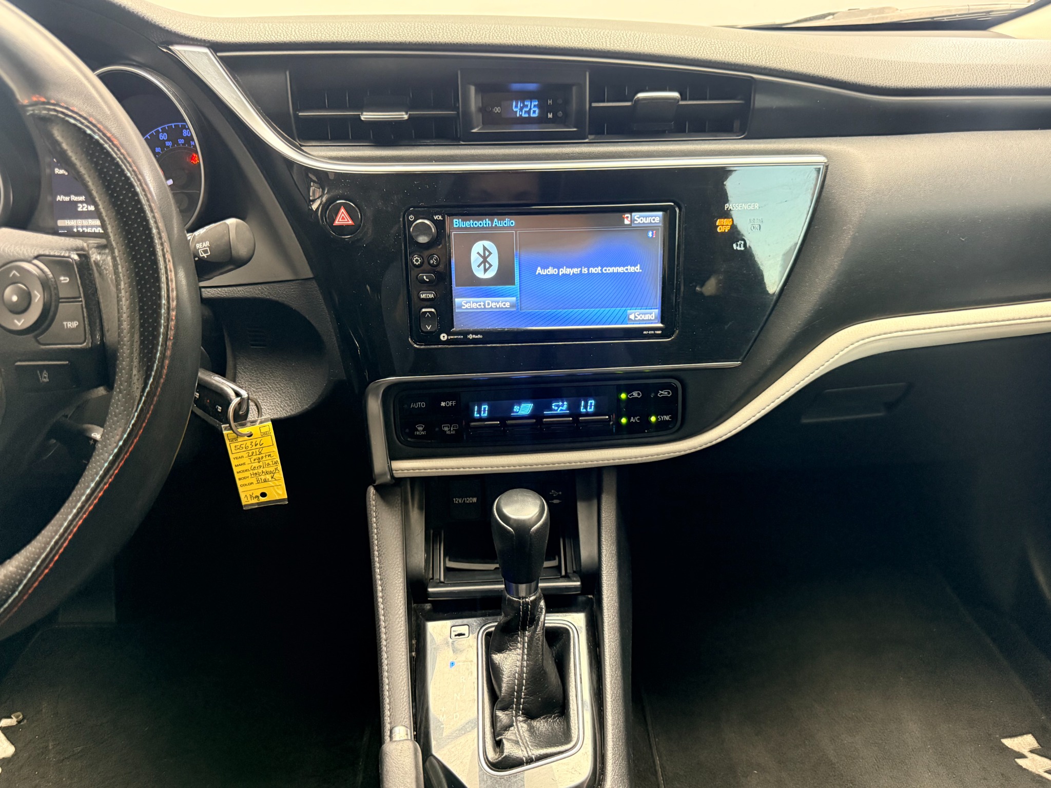 Corolla iM dashboard